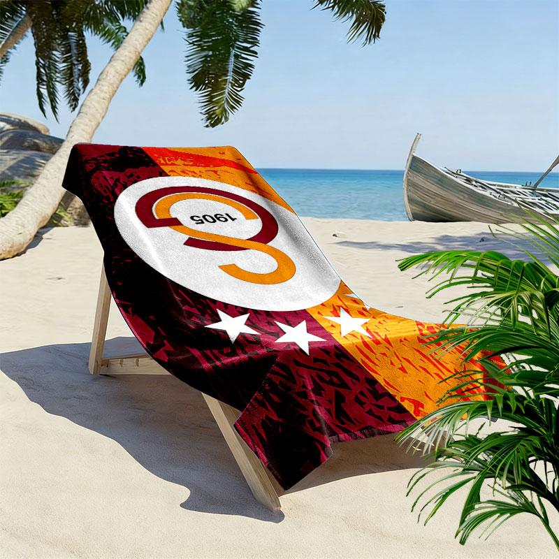 Пляжное полотенце с принтом Galatasaray SK, Большое мягкое быстросохнущее полотенце для пляжа, кемпинга, плавания