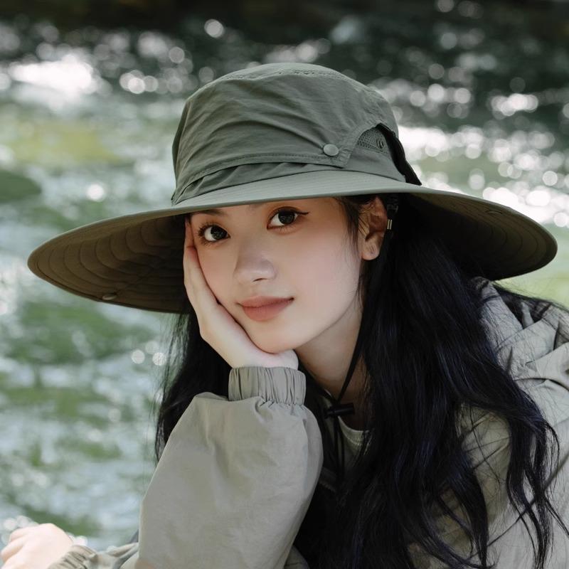Large brim light breathable sunscreen hat sunshade fisherman hat children quick drying hiking hat men and women