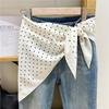 Stacked Wear Polka Dot Triangle Scarf Waist Tie Triangular Shape Waist Tying Scarf Versatile Decorative Headscarf