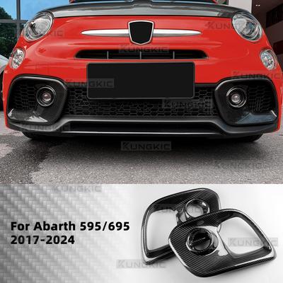 Для Abarth 595 695 2017 2018 2019 2020 2021 2022 2023 2024 Настоящая наклейка из твердого углеродного волокна LHD RHD Накладка на переднюю противотуманную фару автомобиля 1 пара