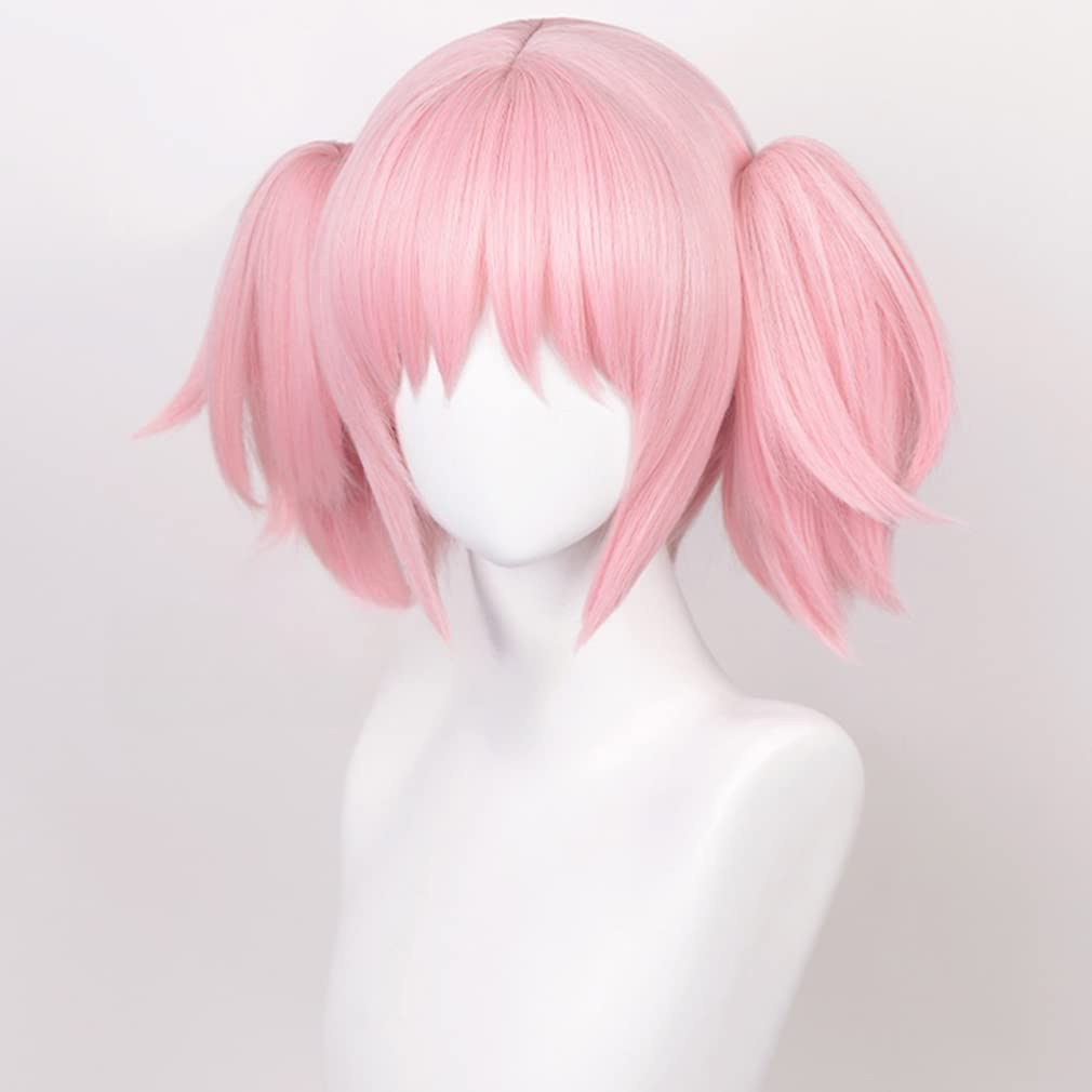 Косплей парик LAOBAO - Мадока Канаме с двумя косами, розовый парик - Термостойкий - Парик для костюма, маскировки, вечеринки, фестиваля, Хэллоуина, маскарада (Мадока Ка