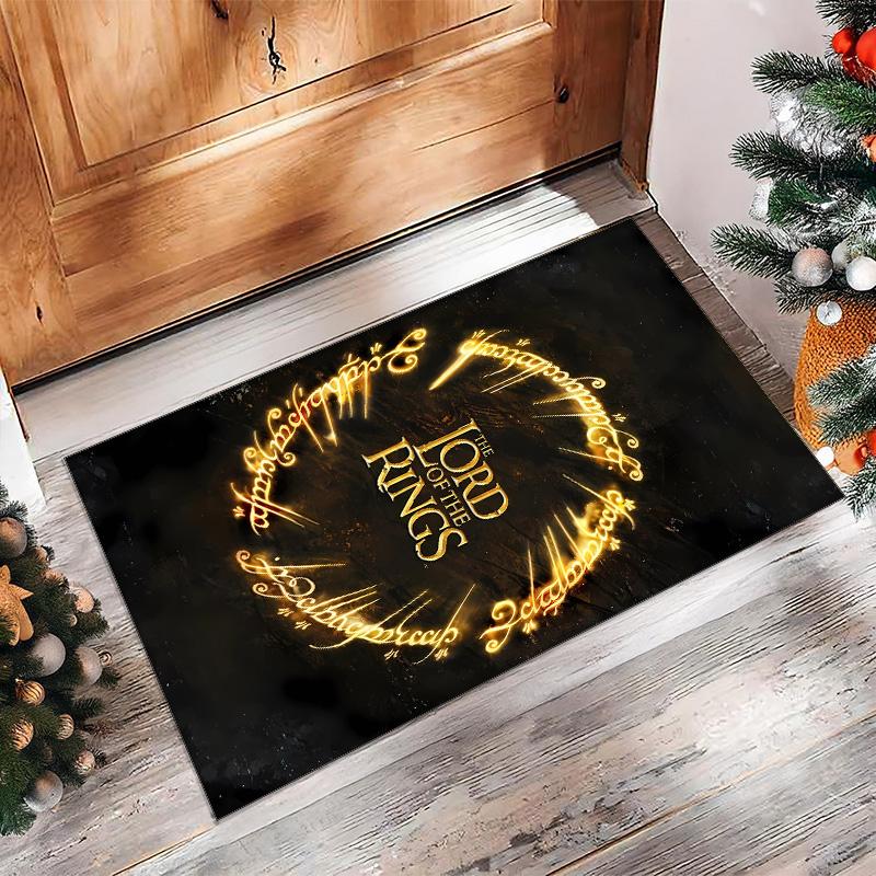 A Lord of the Rings Printed Crystal Velvet Area Rug, Soft Anti-Slip Water Absorbent Floor Mat for Living Room Bedroom