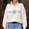 Autumn and winter fashion meat covering literary and comfortable letter printing thickened lapel half zipper sweater