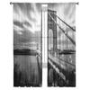 Городское здание мост шифоновые тюлевые шторы для гостиной кухни спальни прозрачная вуаль пряжа обработка окон