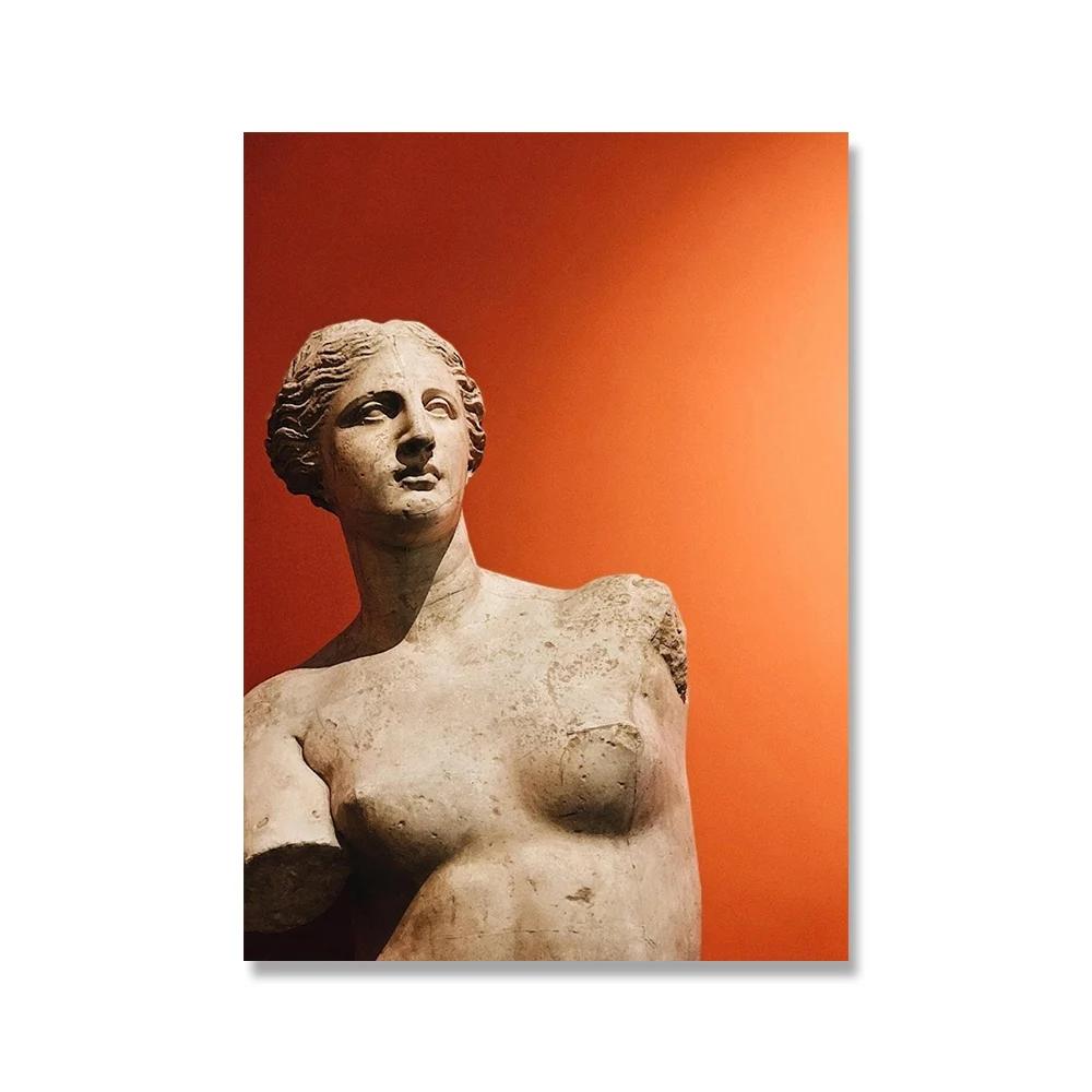 Современная мраморная скульптура Аполлона Настенное искусство Дэвид Граффити HD Холст Постеры Принты Домашний декор Спальня Гостиная Подарки