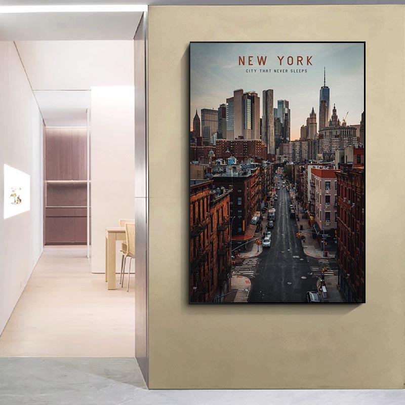 Городские плакаты, принты с ночным пейзажем Нью-Йорка, картины и принты на холсте, современная гостиная, офисный декор, фотографии без рамки