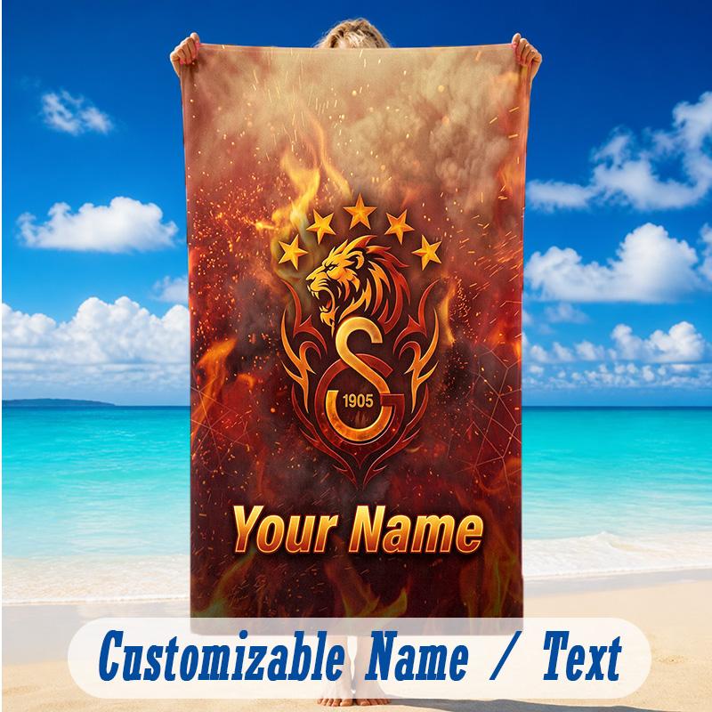 Beach Towel Custom Name Text, Quick Dry Large Towel For Beach HomeGalatasaray FC