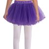 Girls Dance Clothing Elastic Waistband Tutu Mesh Skirt Solid Color Four Layer Dance Skirt