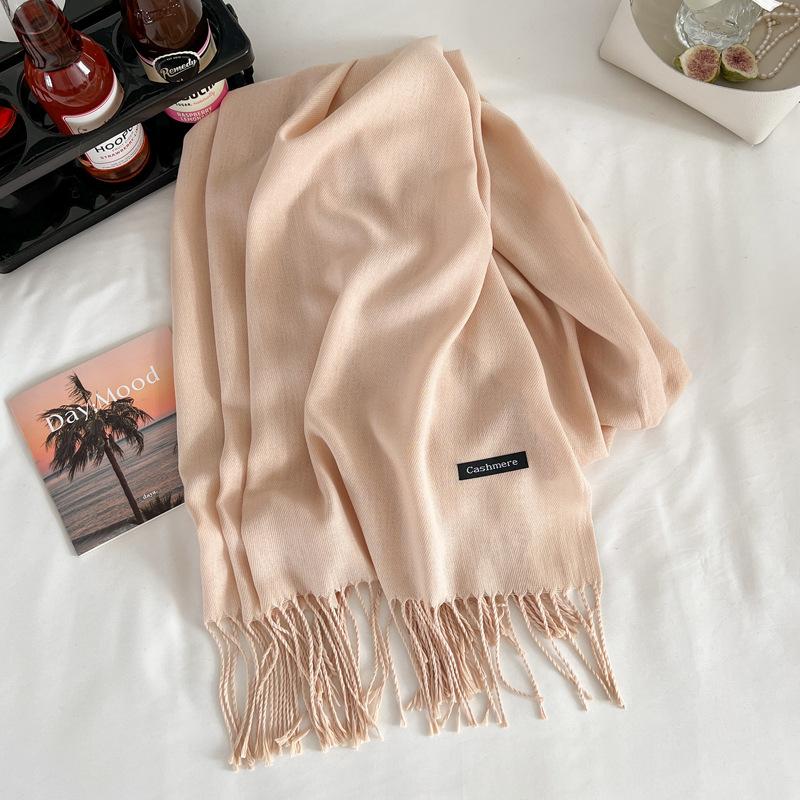 Green Winter New Solid Color Imitation Cashmere Scarf Versatile Gift Men's and Women's Shawl Tide