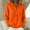 Women's Fashion Color Long Sleeve Button Front Hooded Knit Cardigan