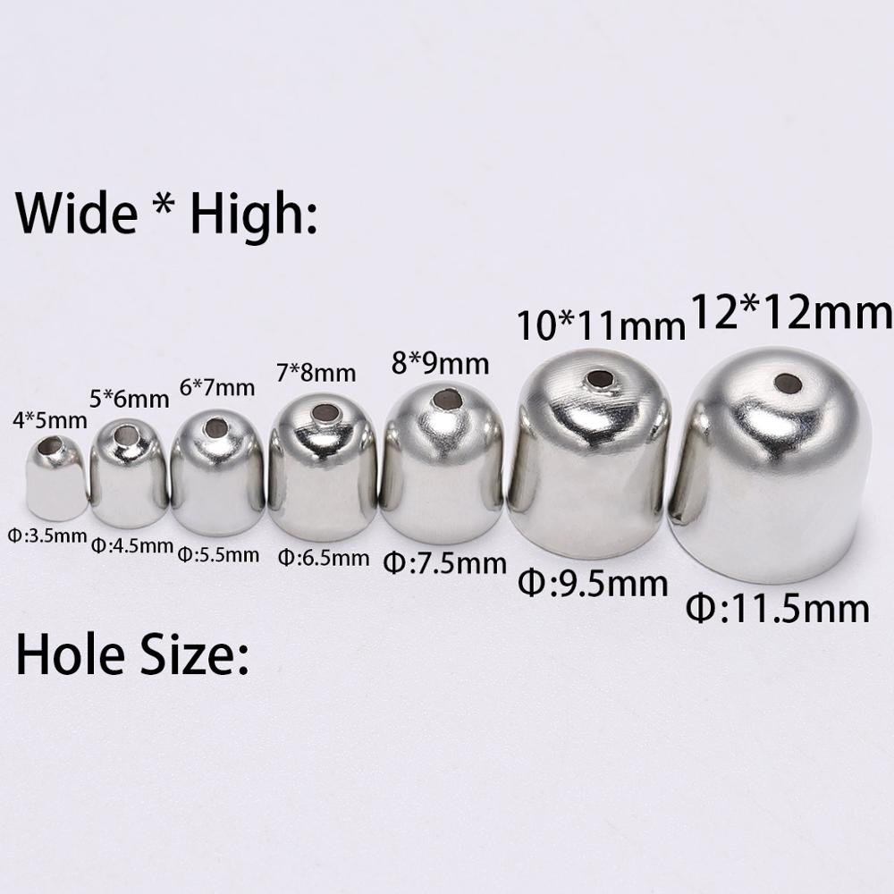 50-100 шт., кожаные шнуры, браслеты, пряжка, наконечник, колпачки с кисточками, 3, 4, 5, 7, 8, 10 мм, колпачки с обжимными концами для изготовления ювелирных изделий своими руками