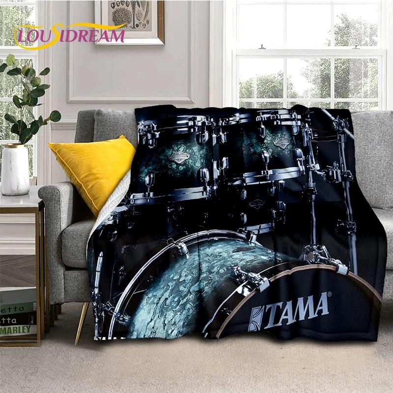 3D Music Instruments TAMA Drum Kit Drum Set Blanket,Soft Throw Blanket for Home Bedroom Bed Sofa Picnic Travel Office Cover Gift