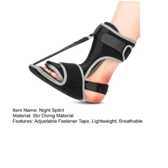 Ночная шина для лечения подошвенного фасциита с массажным шариком, регулируемая для женщин, мужчин, взрослых, лодыжки