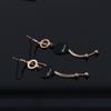 New Black Round Letter Tassel Earrings Titanium Steel Long Ear Hook Earrings Girls Jewelry