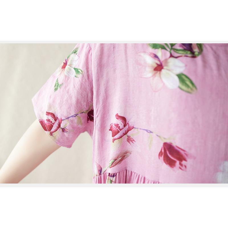 DIMANAF 2024 Летнее женское базовое длинное богемное платье больших размеров с цветочным принтом, новые свободные винтажные платья больших размеров