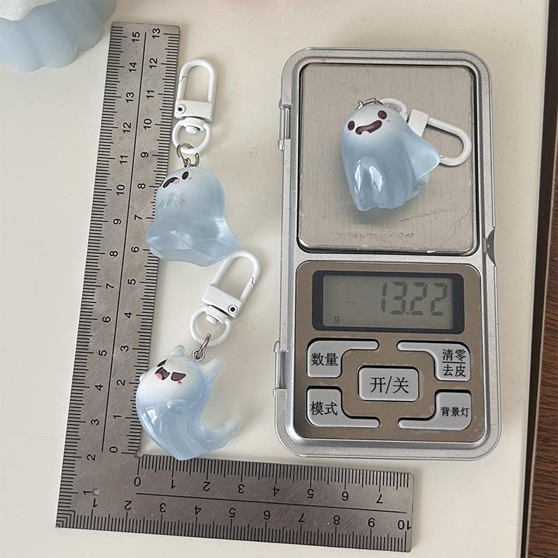 Брелок для ключей с привидением на Хэллоуин, мультяшная желейная кукла, кулон для телефона, чехол для наушников, подвеска, сумка, декор, автомобильный брелок