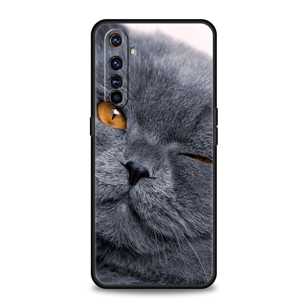 Phone Case For Realme 12 11 10 9 8 5G 7 6 GT5 GT3 GT2 Pro Plus C21 C11 C25 C35 GT Neo 2 3 3T 5 Cover British Shorthair Cat