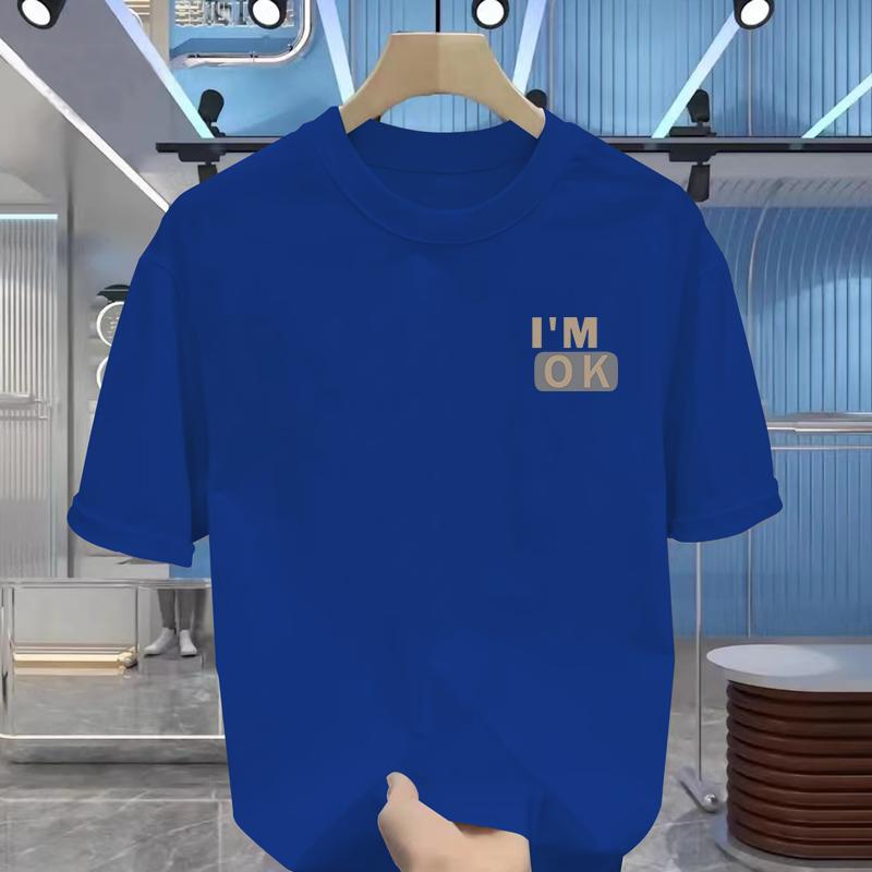 Men's T-shirt Summer Street Jumper T-shirt Men's and Women's Breathable Clothing Classic Letter-printed Cotton Short-sleeved Top