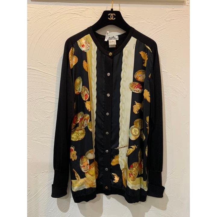 Used HERMES Silk Knit Cardigan Scarf 38