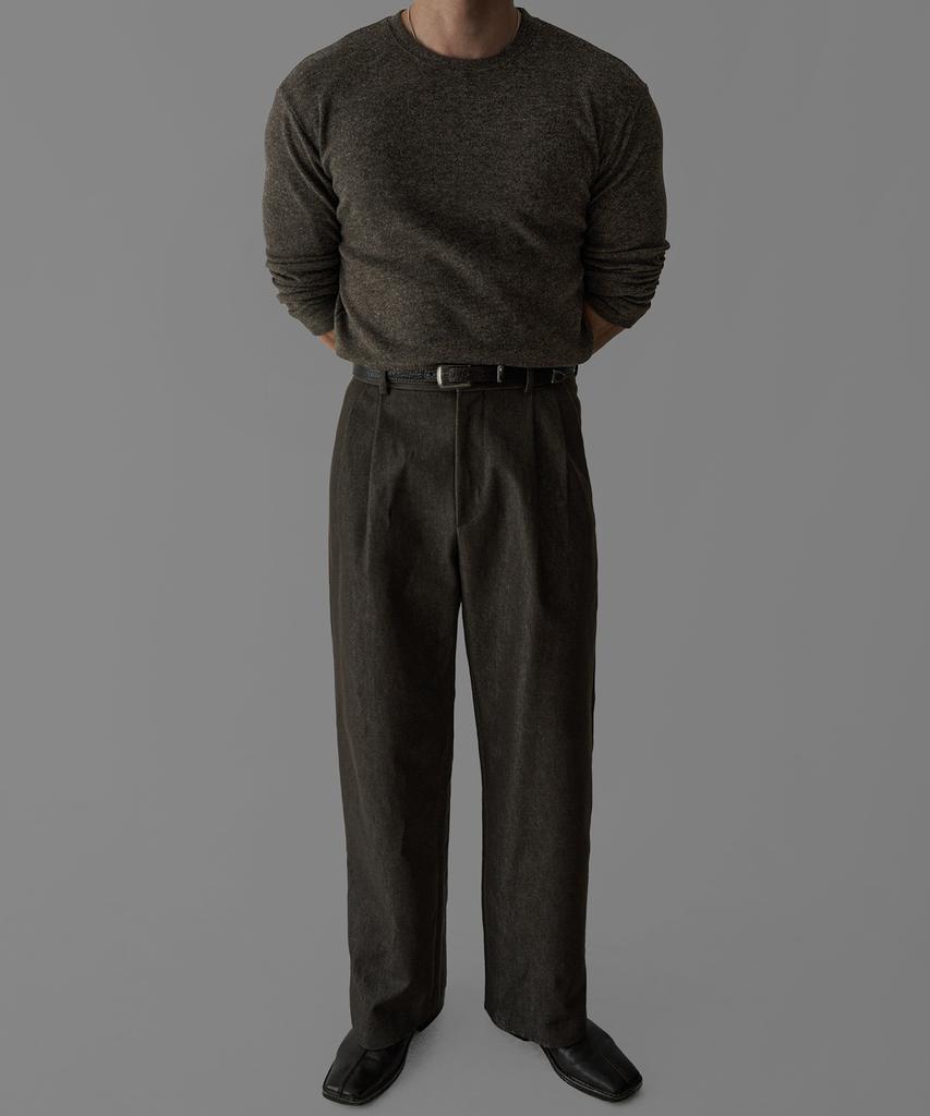 Baulopeulodeogteu Короткий свитер с длинным рукавом и фактурой 'волосатый мускул' [Коричневый]