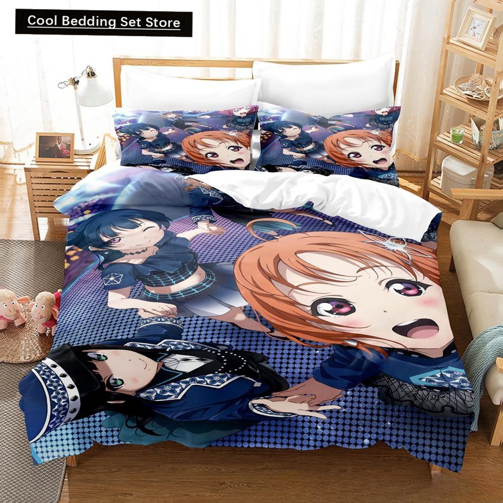 Мода 2025 Новая Каваии Love Live! Комплект постельного белья Мультяшный Аниме трехпредметный комплект Взрослый Детский Спальня Пододеяльник Комплекты Домашний Текстиль