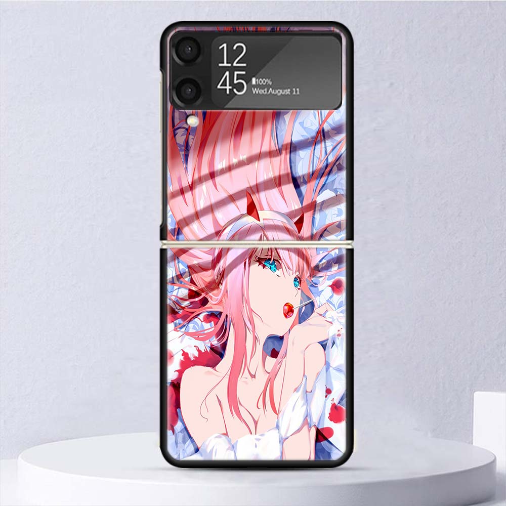 Чехол Zero Two Darling In The Franxx 02 Ударопрочный для Samsung Galaxy Z Flip 7 6 5 4 3 5G Чехол для телефона Z Flip3 Flip4 Flip5 Flip6 F