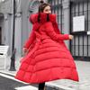 Длинные парки в корейском стиле, модные, с большим меховым воротником, тонкие, утолщенные, хлопковые куртки для женщин, толстые, теплые, ватные, тонкие парки и пальто
