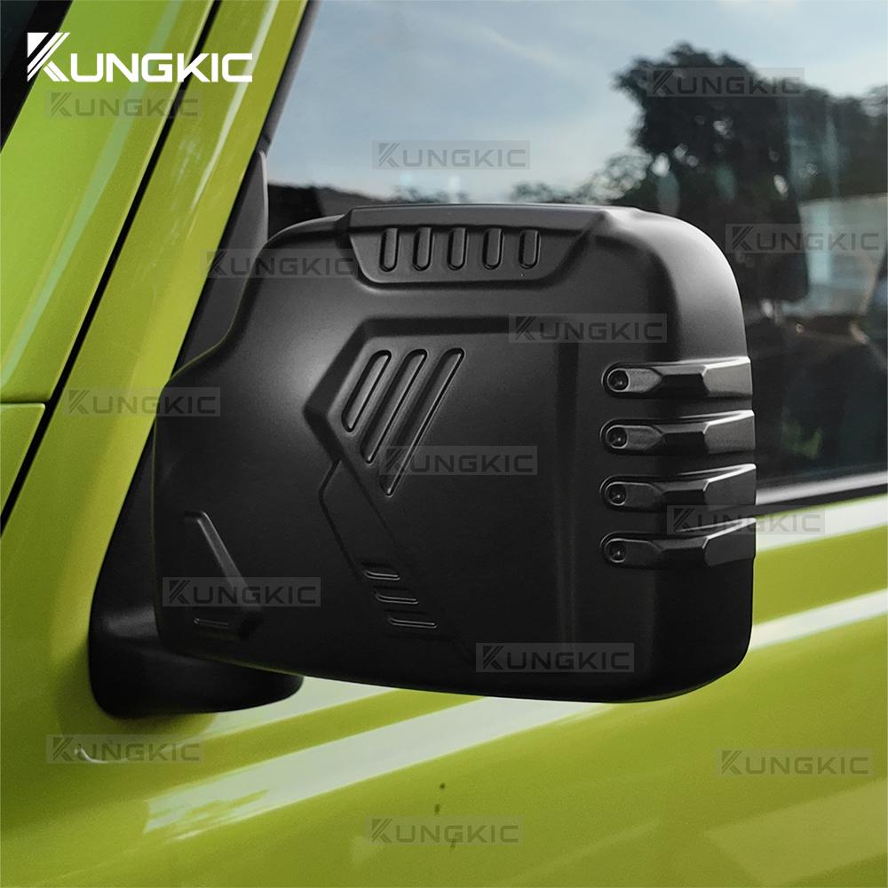 Matte Black Rearview Mirror Trim Cover for Suzuki Jimny JB64 JB74 2018-2025 LHD RHD ABS 1 Pair