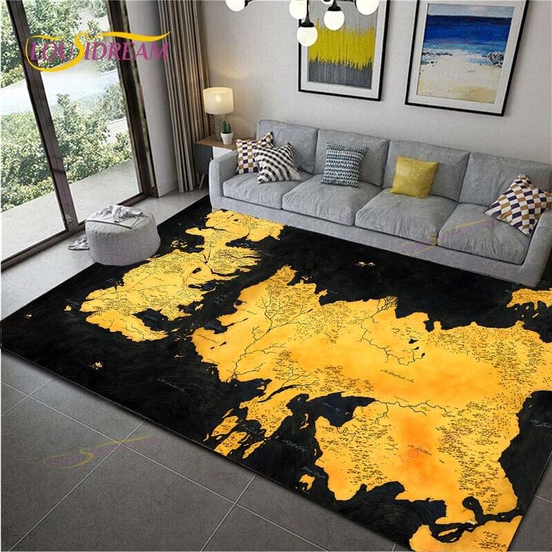 Карта мира Ковер Карта Коврики Домашний декор Мягкий фланелевый коврик для спальни Детские игры Ковры для ползания для гостиной Ковры для гостиной