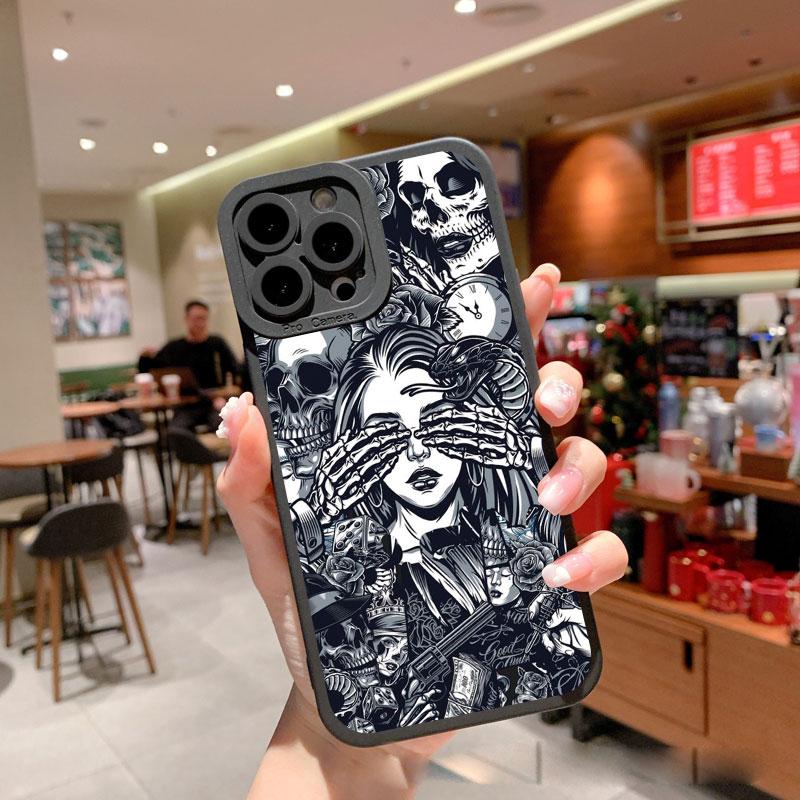Модный Чехол Для Телефона С Рисунком Скелета и Черепа Для iPhone XR X XS 12 13 11 14 Plus Pro MAX 7 8 Plus SE 2020 Мягкие Силиконовые Задние Крышки