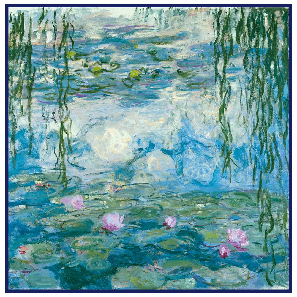 Silk Scarf Women Lotus Flower Print Square Scarves Head Echarpes Silk Foulards Femme Wraps Beach Shawls Bandana Lady Hijabs 90CM