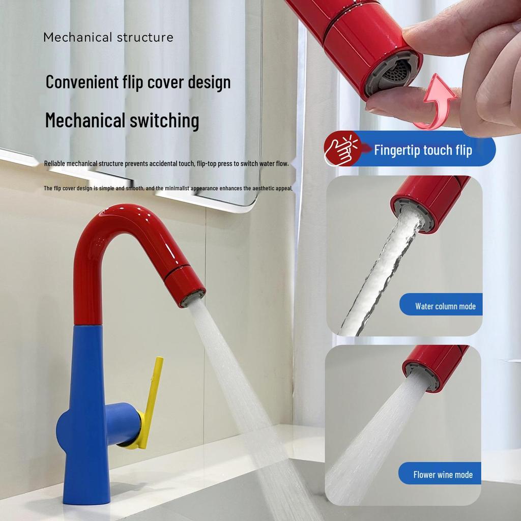 Ванная раковина в немецком стиле с дофаминовым смесителем: Цельномедный, Горячий/Холодный, Вращающийся Выдвижной Настольный Умывальник.