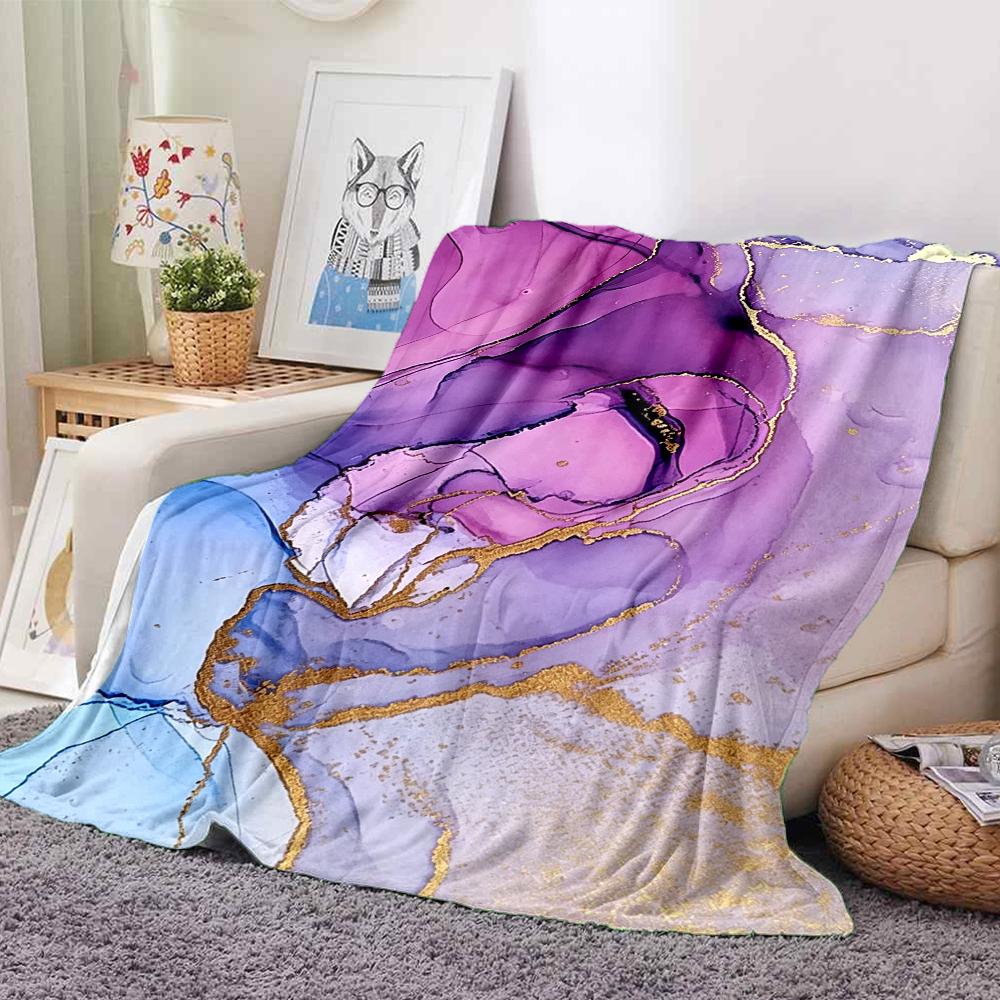 1Pc Abstract Fluid Art Blanket Soft And Comfortable Casual Warm Camping Travel Christmas Halloween Xmas Gift M928365