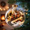 3D Winter Scene Decorations Glowing Christmas Story Ornament, Mini Holiday Light Up Ball Warm Glow Seasonal Decor Hanging Decoration, Acrylic