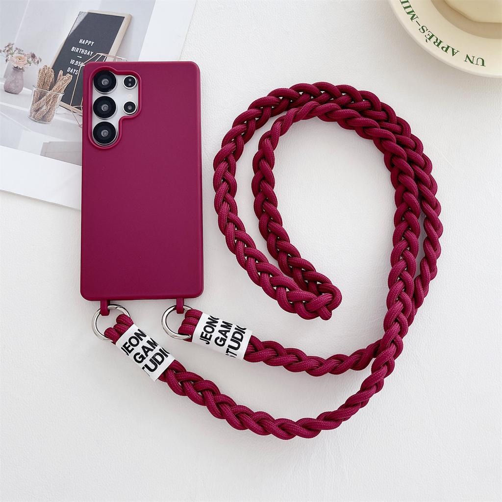 For Samsung Galaxy S25 Edge Soft Lanyard Phone Case S24 S23 FE S22 S21 Plus A56 A55 A36 A35 A16 A17 A07 Crossbody Silicone Cover