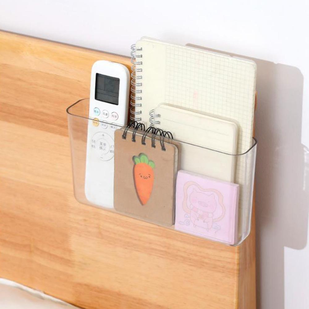 Plastic Wall Remote Holder Easy to Install Wall Phone Holder Adhesive Storage Bin  Bedroom