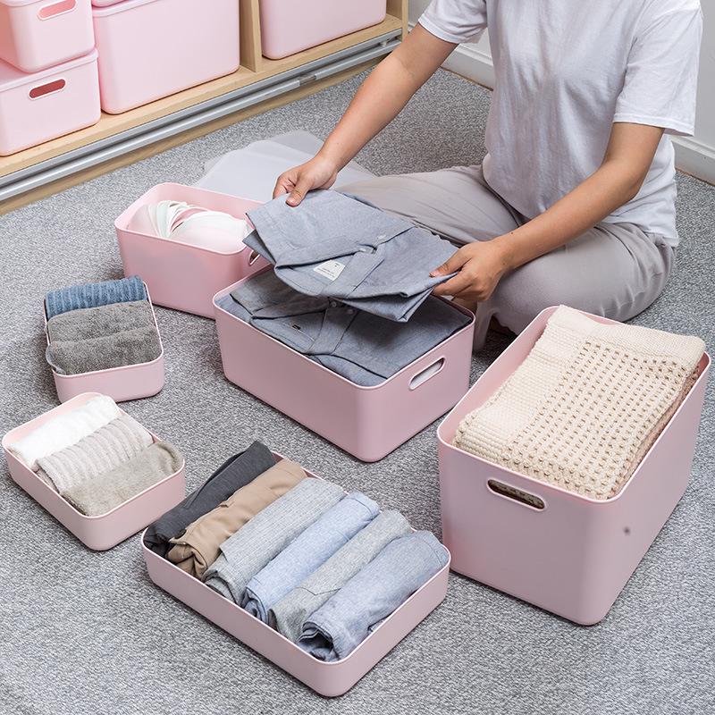 Пластиковый ящик для хранения игрушек, украшений, мелочей и одежды с розовой кружевной крышкой