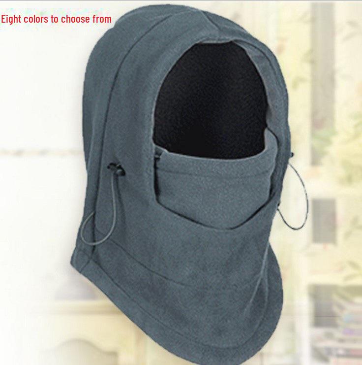 Зимняя флисовая маска-капюшон - ветрозащитная, антитеррористическая, двухслойная, теплая.