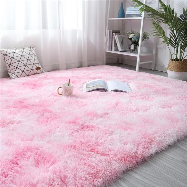 New Rainbow Rug Oversied Fluffy Plush Rugs Large Size Anti-slip Floor Mats Tie-Dye Art Carpet Shaggy Kids Room Living Room Bedside Rug