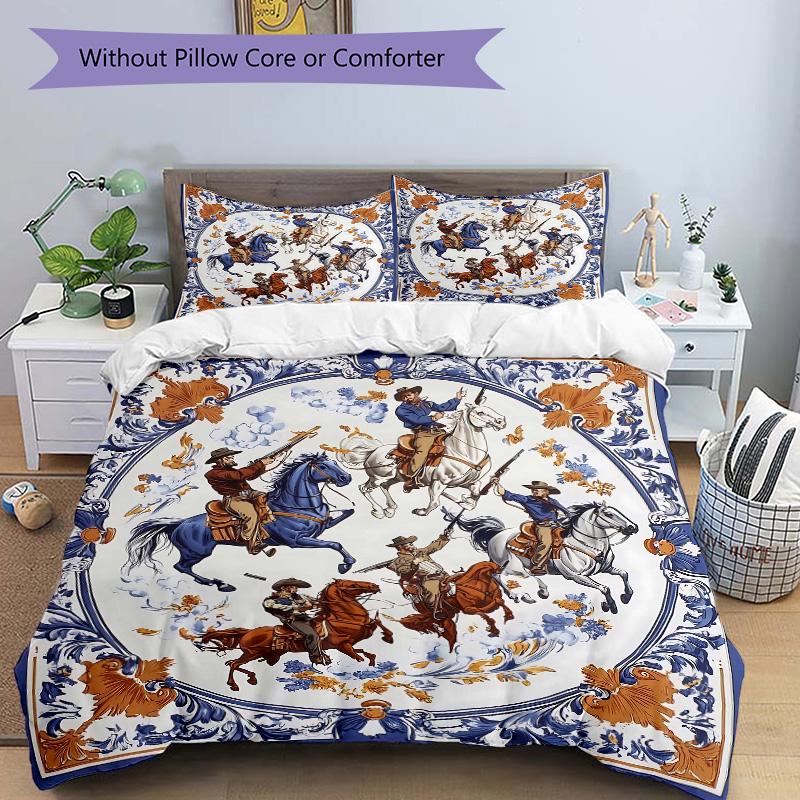 Horsemen Combat Scene Print 3Pcs Bedding Setduvet Cover With 2 Bedropillowcase Home Birthday Gift