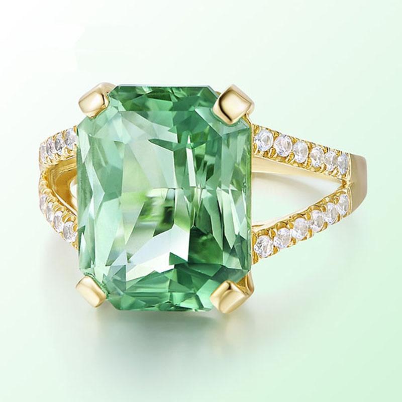 Rings Green Vintage Crystal Fashion Retro Jewelry For Women Gifts