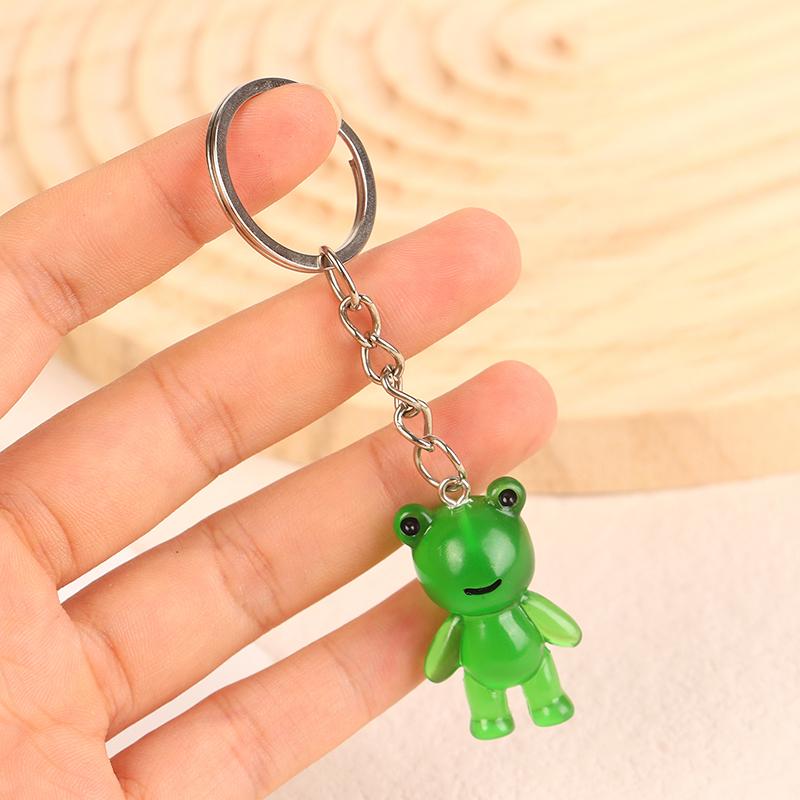 Kawaii мультфильм животные лягушка светящийся брелок креативная девушка сердце светится в темноте брелок сумка кулон автомобиль ключи аксессуары