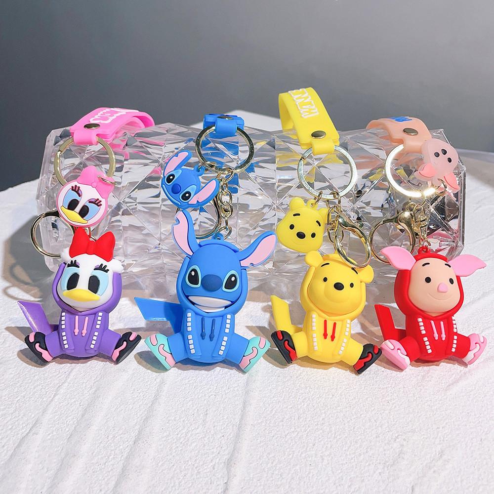 Adorable Mickey And Minnie Sweatshirt Keychain Cute Pvc Key Ring Birthday Gift