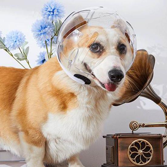 Yousheng Pet Hood Anti-bite Breathable Adjustable Cat Muzzle Comfortable Transparent Cats Dogs Helmet Pet Supplies