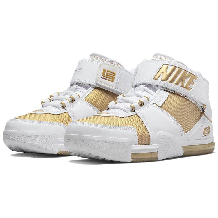 Nike Zoom Lebron 2 Retro Maccabi 2022 Мужские кроссовки Белый металлик-золотой Varsity-Crimson DJ4892-100