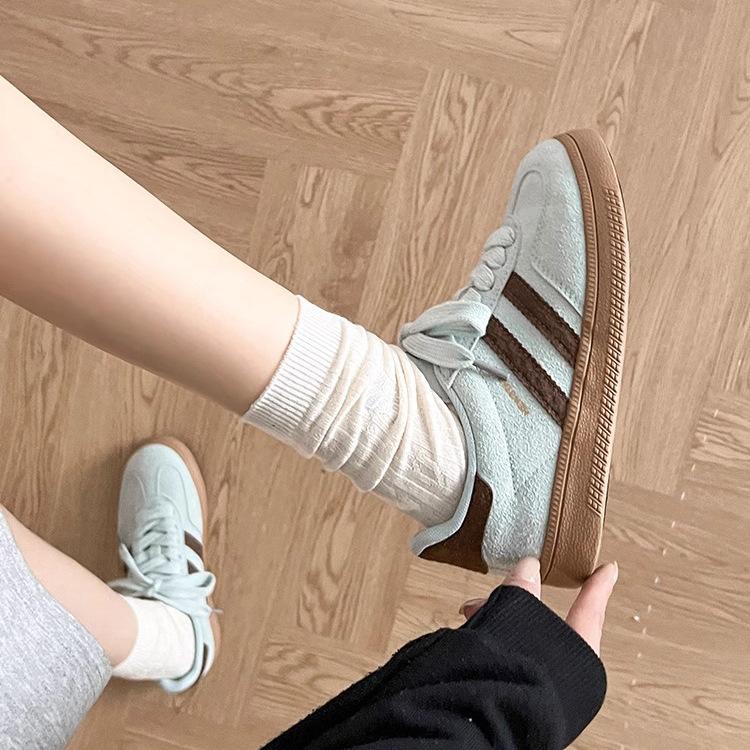 2025 Spring New Skateboard Shoes Women's Trend Ins Versatile Casual Shoes Hong Kong Style Students Thick-soled Heightening Sports Shoes