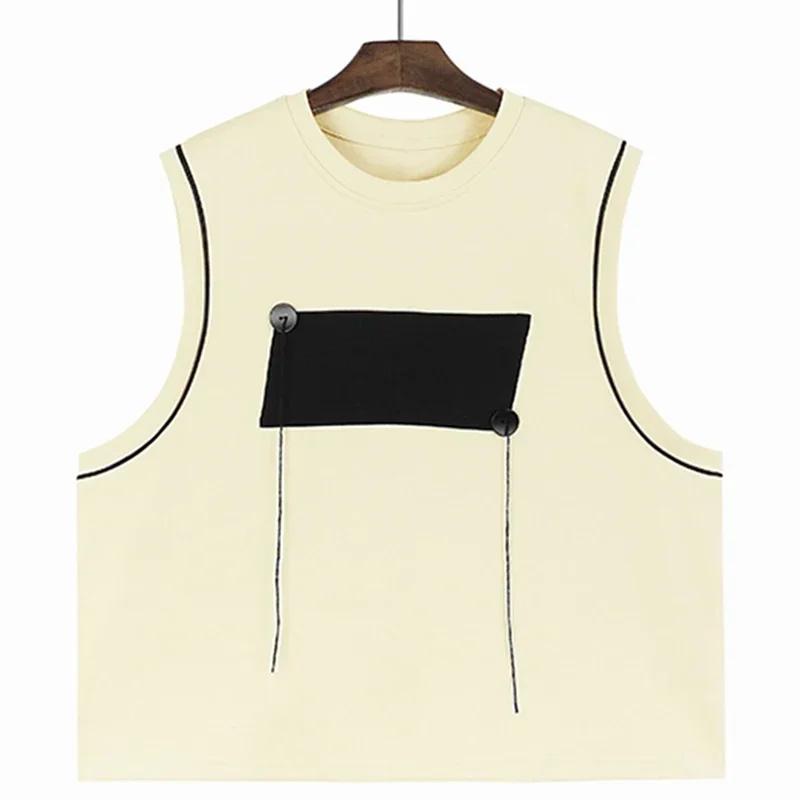 Xitao Лоскутный пуловер с круглым вырезом, без рукавов, свободный повседневный простой женский жилет HQQ1739