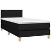 Box Spring Bed with Mattress Black 80 X 200 Cm Fabric