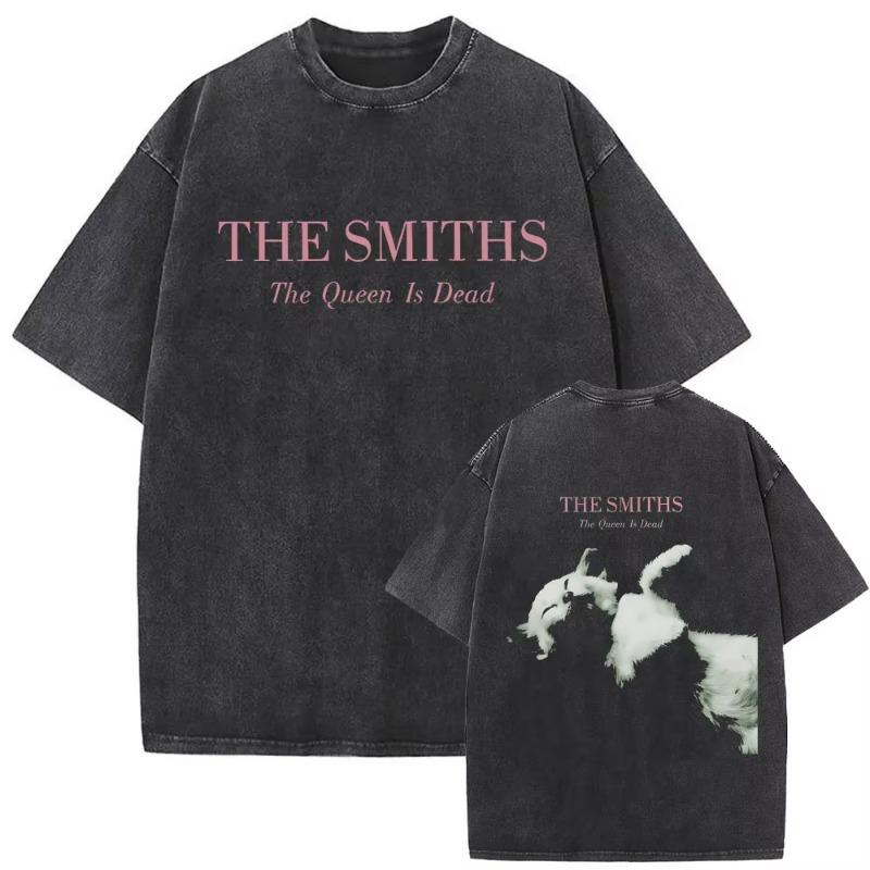 Британская рок-группа The Smiths The Queen Is Dead Забавная кошка Ретро Потертая футболка Альтернативная 1980-х Инди Морисси Футболка Унисекс