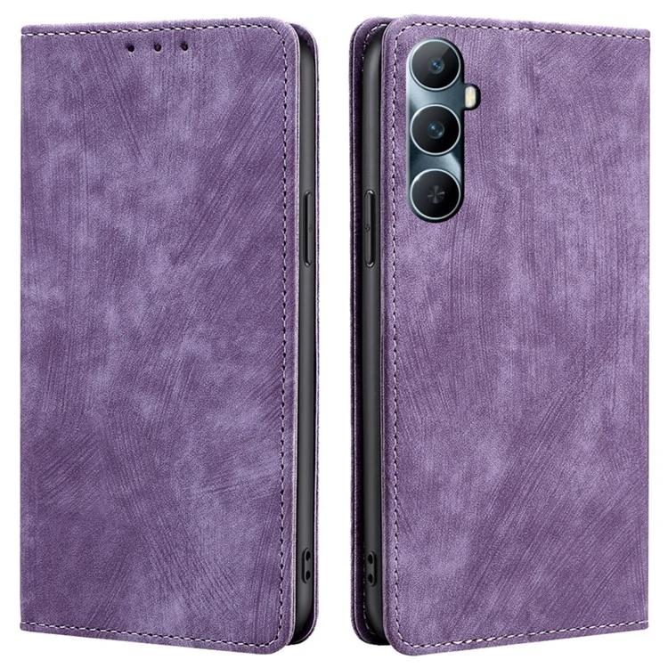 Для Realme C65 4G чехол-кошелек с блокировкой RFID, кожаный чехол с подставкой - черный